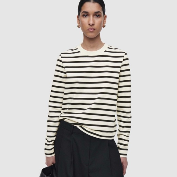 COS Tops - COS Striped Heavyweight Black and White Women's long sleeve top